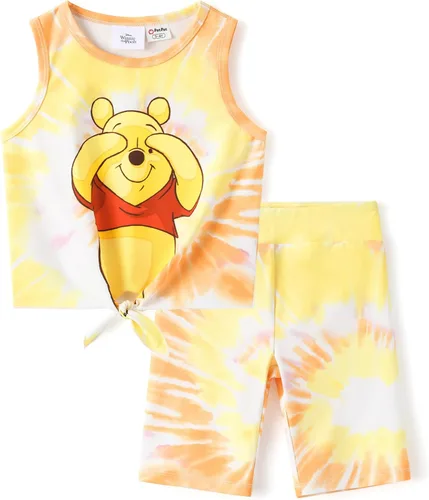 Miniatura 11 de Disney Stitch, Frozen, Minnie Mouse, Princesa, Winnie Tank Top+Shorts Dolphin para niñas, conjunto deportivo de entrenamiento de verano