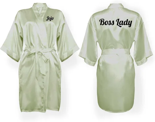 Miniatura 31 de Bata personalizada para mujer, tallas S-5XL, añade símbolos, texto y monogramas – Batas para bodas, viajes de niñas, cumpleaños y más