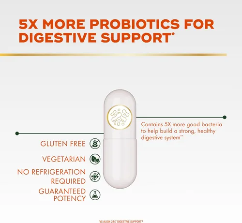 Miniatura 3 de Align Probióticos extra fuerza, probióticos para mujeres y hombres, marca #1 recomendada por médicos, 5 veces más bacterias buenas para ayudar a