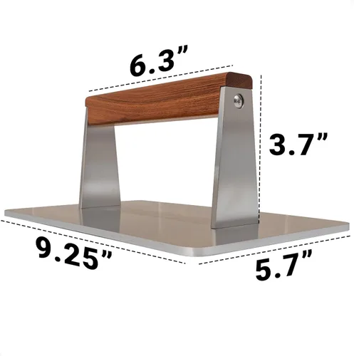 Miniatura 7 de Prensa de tocino de acero inoxidable, peso de cocción pesado de 3.2 libras, ideal para parrilla superior plana, accesorios de plancha para sellar