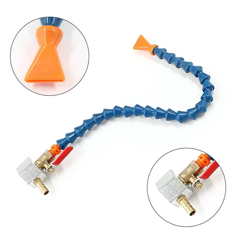 Miniatura 2 de Waziaqoc Base magnética ajustable (rosca de 1/4PT) con 1 boquilla plana flexible manguera de tubo de refrigerante de aceite de agua