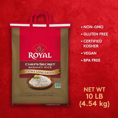 Miniatura 3 de Arroz Basmati Royal Chef's Secret en grano, extra largo, de 10 libras