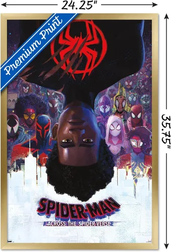 Miniatura 3 de Marvel Spider-Man: Across the Spider-Verse - Póster oficial de pared de una hoja, 34 pulgadas de largo x 22.4 pulgadas de ancho, versión enmarcada