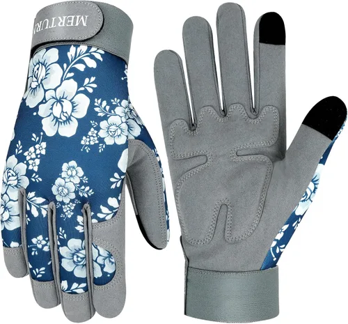 Miniatura 9 de Guantes de jardinería para mujer, de cuero resistente, a prueba de espinas, guantes de trabajo para mujer ColorF