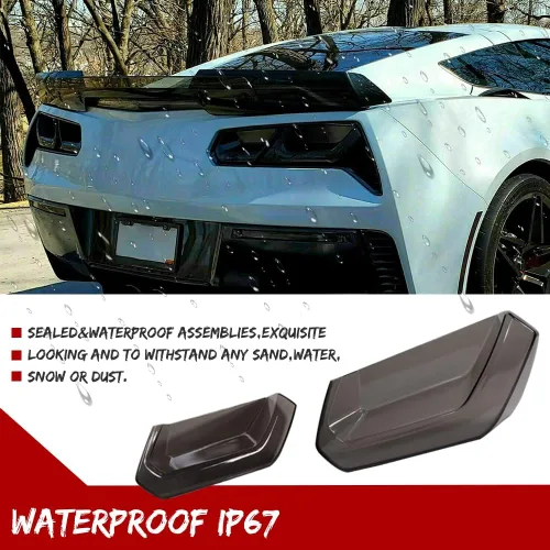Miniatura 4 de Juego de lentes traseras con cristal ahumado de acrílico moldeado Compatible con C7 Corvette 2014 2015 2016 2017 2018 2019 Faro trasero con lente