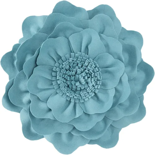 Miniatura 8 de JWH Funda de Almohada con Flores en Relieve Decorativa Floral Cojín Redondo Hecho a Mano para Casa Cama Sofá, 14 Pulgadas, Gris Morado