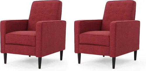 Miniatura 18 de GDFStudio Macedonia - Sillón reclinable de tela con respaldo copetudo, moderno Pizarra / Espresso oscuro
