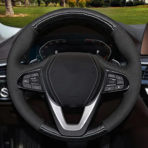 Miniatura 9 de BORATO Cubierta de volante de gamuza para automóvil, para BMW G20 G21 G30 G31 G32 X3 G01 X4 G02 X5 G05 X7 G07 Z4 G29