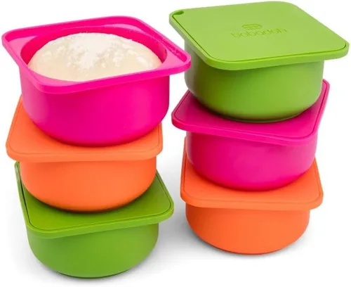 Miniatura 18 de Babadoh Recipientes de Silicona para Fermentación de Masa de Pizza con Tapas Accesorios para Hacer Pizza Juego de 3 Azul Múltiple