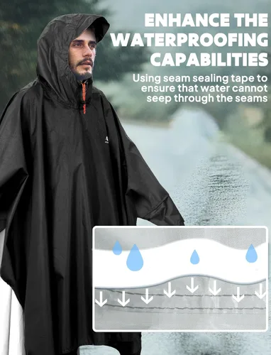 Miniatura 92 de ANYOO Poncho de lluvia con capucha para adultos, impermeable, ligero, para hombres y mujeres, chaqueta de lluvia reutilizable para emergencias al