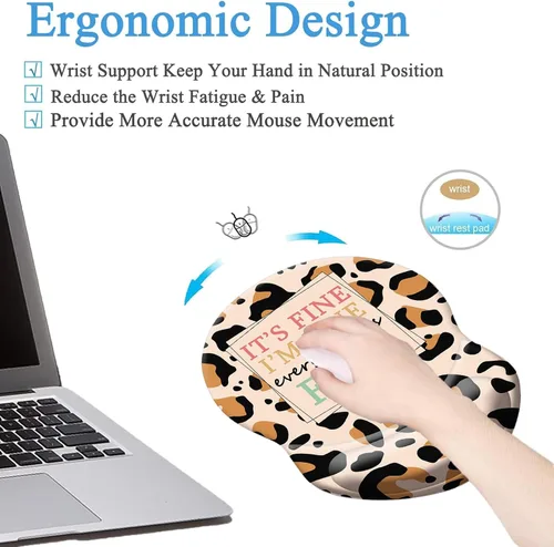 Miniatura 3 de Alfombrilla para mouse, ergonómica con soporte para la muñeca, alivio del dolor, cómoda almohadilla para reposamuñecas con base de poliuretano
