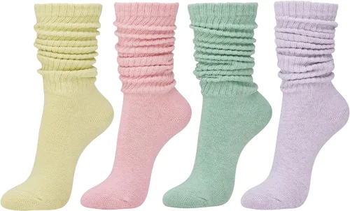 STYLEGAGA Calcetines de punto holgados para mujer, para otoño e invierno, calcetines holgados para mujer, calcetines elásticos para mujer