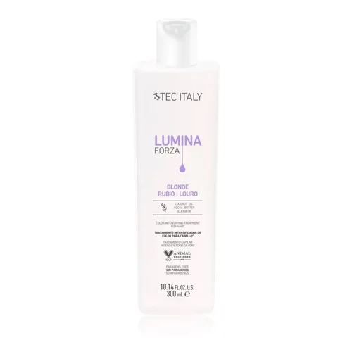 Tec Italy Lumina Forza - Tratamiento tonificante rubio sin enjuague para cabello rubio, neutraliza los tonos amarillos, mejora el brillo y cuidado