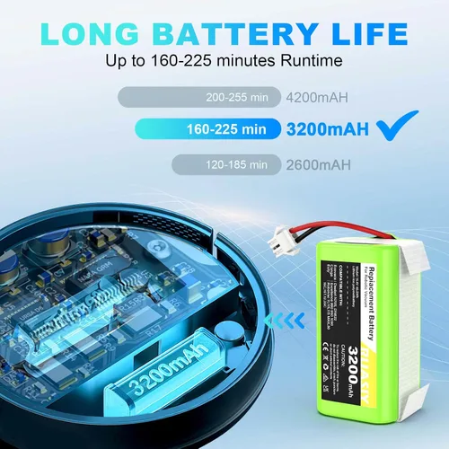 Miniatura 4 de Batería de reemplazo de 14.4v para robot aspirador: para Eufy Robovac 11S 11 30C 30 25C 15C 15T G30 G20 - Baterías de vacío de 3200mAh para Ecovacs