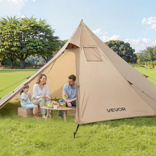 Miniatura 8 de VEVOR Tienda Caliente, Tiendas de Campaña Tipi Calientes con Toma para Estufa, Tiendas de Campaña Portátiles de Invierno con Faldón para Nieve