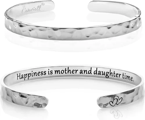 Miniatura 95 de Carviell Pulseras grabadas para mujer, inspiradoras, amistad, amor, mamá, hija, hermana, cristiana, graduación, conmemoración y regalos de boda, más