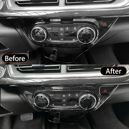 Miniatura 4 de YOUTOOCAR Cubierta de panel de botón de CA compatible con accesorios Chevrolet Trax 2024-2026 (patrón de fibra de carbono)