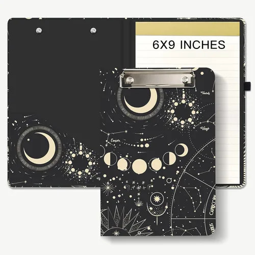 Miniatura 10 de Hongri Mini Portapapeles Folio con Libreta Recargable Forrada y Bolsillo Interior de Almacenamiento para Estudiantes, Aula, Oficina, Mujer, Hombre