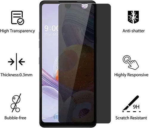Miniatura 3 de Paquete de 2 protectores de pantalla de privacidad para Motorola Moto G Stylus 2020 (no para Moto G Stylus 2021 de 6.8 pulgadas), protectores