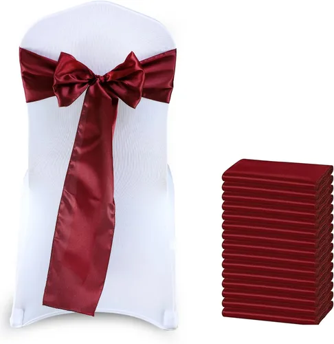 Miniatura 29 de MDS Bandas de Satén para Sillas, Paquete de 50, 7"x108" Cada Una, Lazos Decorativos de Cinta para Respaldos de Sillas para Fiestas de Navidad, Cena