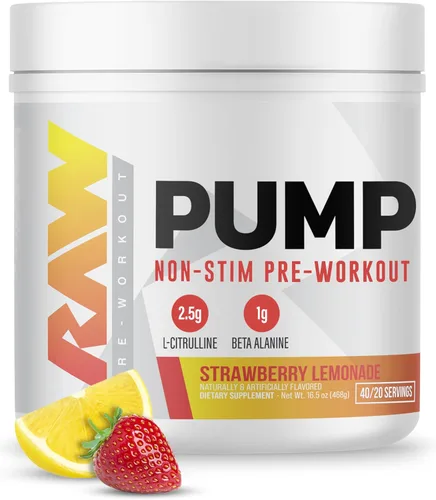 Miniatura 7 de RAW Pump sin estimulantes para preentrenamiento (Mentalidad de Campeón) - Suplemento en polvo con impulsor de óxido nítrico sin estimulantes