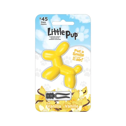 Little Pup 96602 Aroma de vainilla, ambientador de coche, clips a ventilación de aire acondicionado, aceite de fragancia sin alcohol, plástico no