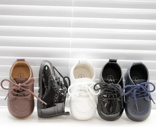 Miniatura 2 de Meckior Zapatos de Boda Clásicos para Bebés Niños y Niñas de Cuero Sintético PU, Mocasines Brogue, Zapatos Oxford para Niños Pequeños, Zapatos