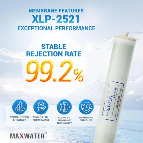 Miniatura 5 de Max Water 2521 Elemento de membrana RO de baja presión extrema-XLP-2521: tamaño de 300GPD 2.5 x 21 pulgadas, bueno para industrial, agrícola, toda