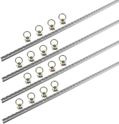 Miniatura 12 de Mytee Products Aluminio resistente de 4 pies L-Track recubierto de polvo negro (8) y perno con anillo recubierto de polvo negro (32) Sistema