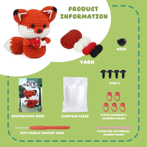 Miniatura 2 de Mnuizu Kit de ganchillo para principiantes, kit de ganchillo de animales para principiantes con tutoriales en video instructivos y paso a paso