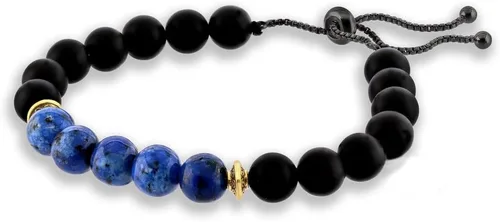Believe London Pulsera de piedra de ónix y lapislázuli en caja de regalo fuerte elástico sanación hombres mujeres piedras preciosas preciosas de