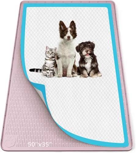 Miniatura 31 de Soporte para orina para perros, 51 x 25.6 pulgadas, de silicona, a prueba de fugas, borde alto, antiderrames, para cachorros, gatos, conejos