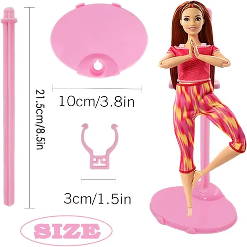 Miniatura 7 de 10 soportes acrílicos para muñecas, soportes de exhibición de muñecas con clip ajustable para la cintura, soporte para muñecas de 11 a 13 pulgadas