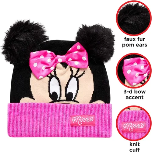 Miniatura 2 de Disney - Set de invierno para niñas gorro con orejeras, guantes o manoplas Elsa, Anna, Princesa (Edad 2-7)