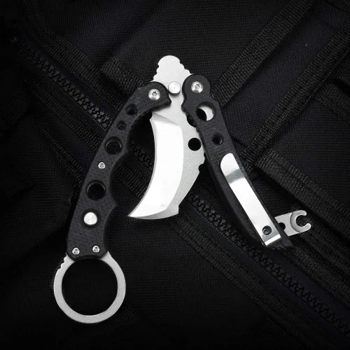 Miniatura 7 de Cuchillo de bolsillo NedFoss, cuchillo plegable EDC con clip, mango G10, bloqueo de botón, cuchillos compactos y geniales para el uso diario