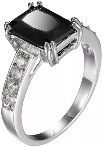 Miniatura 6 de Xiaomei Anillo de compromiso de boda de plata de ley 925 con circonita para hombre y mujer, talla 6-11