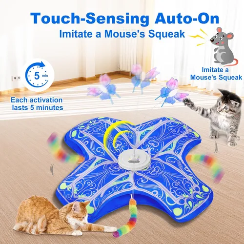 Miniatura 3 de Juguetes interactivos para gatos de interior, [Nuevamente actualizado] Juguetes recargables con activación táctil de escondite para gatitos