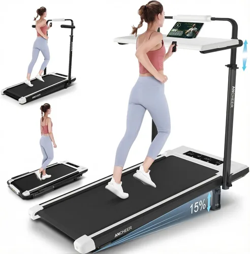 Miniatura 11 de Walking Pad Treadmill Desk with Handle Bar&Adjustable Height, 3.5HP Ultra-Quiet Under Desk Treadmill, 15% Incline, 7.5 MPH Speed, 450 LBS Capacity