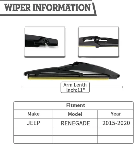 Miniatura 2 de Juego de limpiaparabrisas trasero de repuesto para Jeep Renegade 2015-2020, accesorios de ventana trasera, montaje de parabrisas trasero