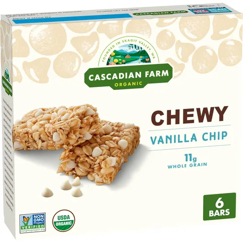 Miniatura 11 de Cascadian Farm Barras de Granola Masticables Orgánicas con Chispas de Chocolate, 6 Barras, 7.4 oz