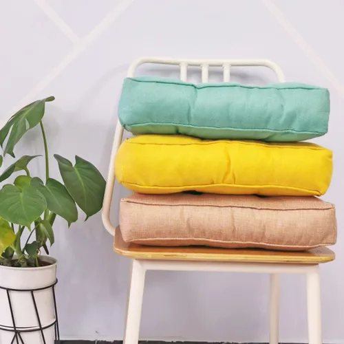 Miniatura 6 de Cojín cuadrado sólido de 16 pulgadas para silla, estilo tatami, cojín antideslizante y grueso, tapete suave para silla de oficina, cocina, comedor