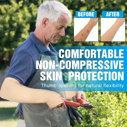 Miniatura 2 de Janmercy 4 pares de fundas protectoras para el brazo para piel fina y ancianos, funda protectora de piel para ancianos, moretones, abrasiones