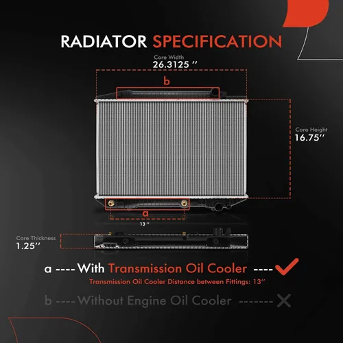 Miniatura 2 de A-Premium Radiador de refrigerante del motor con enfriador de aceite de transmisión compatible con Mercedes-Benz 380SE 380SEC 500SEC 560SEC 380SEL
