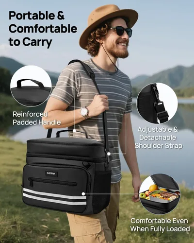 Miniatura 4 de Lonchera para mujeres y hombres, 26 L, 36 latas, bolsa de almuerzo grande con aislamiento térmico, doble cubierta a prueba de fugas, lonchera grande