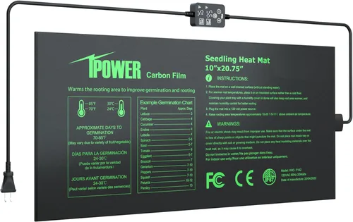 Miniatura 28 de iPower Tapete térmico de siembra de 10 x 20.75 pulgadas con película de carbono mejorada, almohadilla de inicio de germinación de plantas