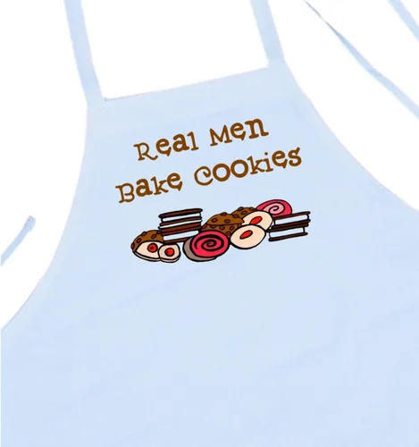 CoolAprons Delantal blanco divertido para hombres reales que hornean galletas – Regalo de cocina y repostería para papás, esposos, novios o hombres