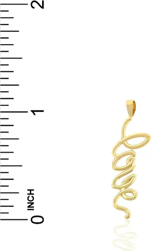 Miniatura 3 de Charm America - Charm de amor vertical de oro - Oro macizo de 10 quilates, Oro amarillo