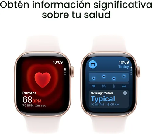 Miniatura 4 de Apple Reloj inteligente de la serie 11 [GPS de 1.654 in] con caja de aluminio oro rosa con banda deportiva color rubor claro - S/M. Puntuación