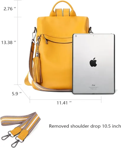 Miniatura 3 de Bromen - Mochila tipo bolso de mano de piel antirrobo para mujer a la moda