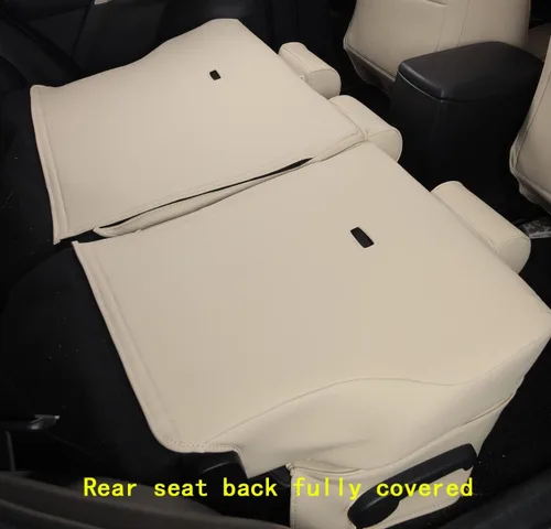 Miniatura 4 de Fundas de asiento RAV4 de ajuste personalizado, piel sintética impermeable para Toyota RAV4 2013-2018 (beige)